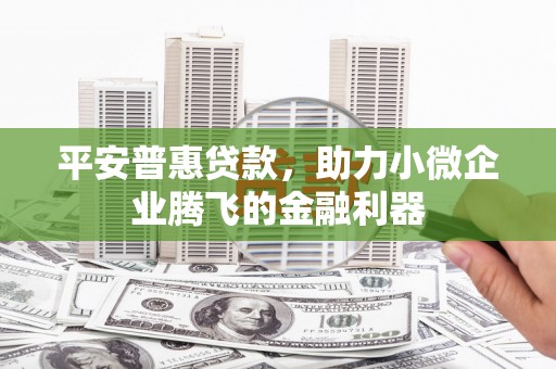 三峡平安普惠贷款，助力小微企业腾飞的金融利器