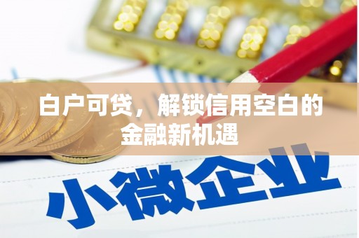 三峡白户可贷，解锁信用空白的金融新机遇