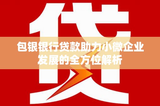 三峡包银银行贷款助力小微企业发展的全方位解析