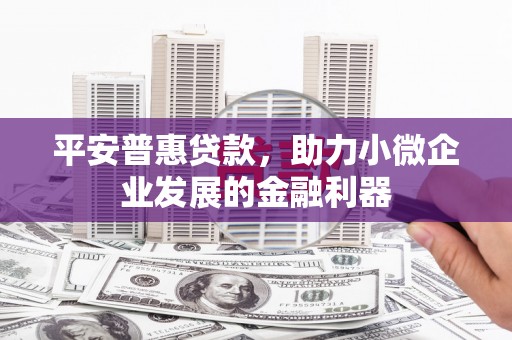 三峡平安普惠贷款，助力小微企业发展的金融利器
