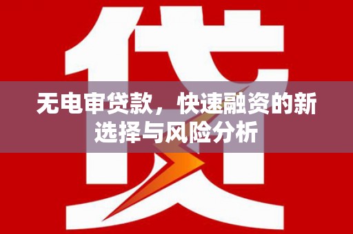 三峡无电审贷款，快速融资的新选择与风险分析
