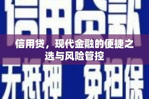 三峡信用贷，现代金融的便捷之选与风险管控