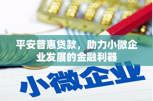 三峡平安普惠贷款，助力小微企业发展的金融利器