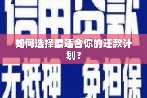 三峡如何选择最适合你的还款计划？