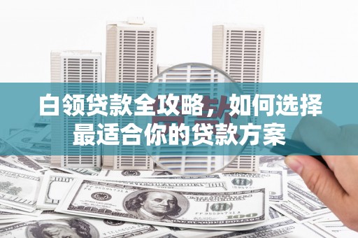 三峡白领贷款全攻略，如何选择最适合你的贷款方案